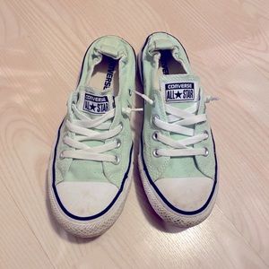 Tiffany Blue Converse Slip Ons